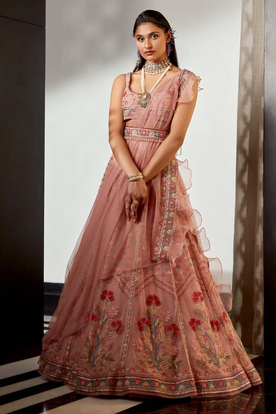 Blush Floral Lehenga
